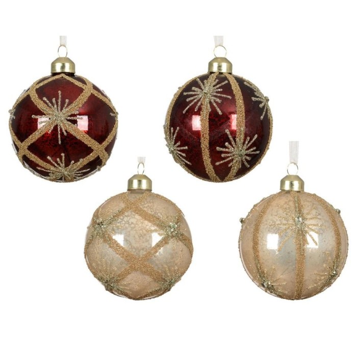 SFERA VETRO D.8CM. ROSSO CHAMPAGNE 4 ASSORTITI